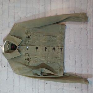 People's Liberation Woman's Soft Green Jean Jacket S New Unique